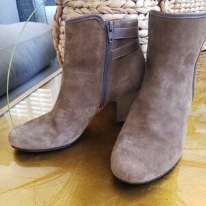 Sofft Taupe Suede Ankle Boots